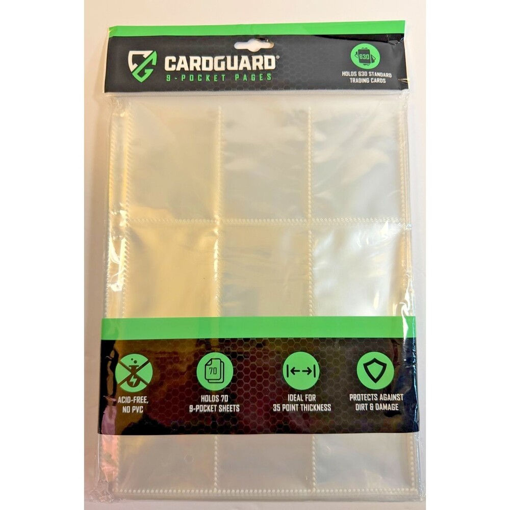 9-Pocket Card Sleeves Binder Sheets, 70 Count –Clear Pvc-Free, AcidFree 630cards